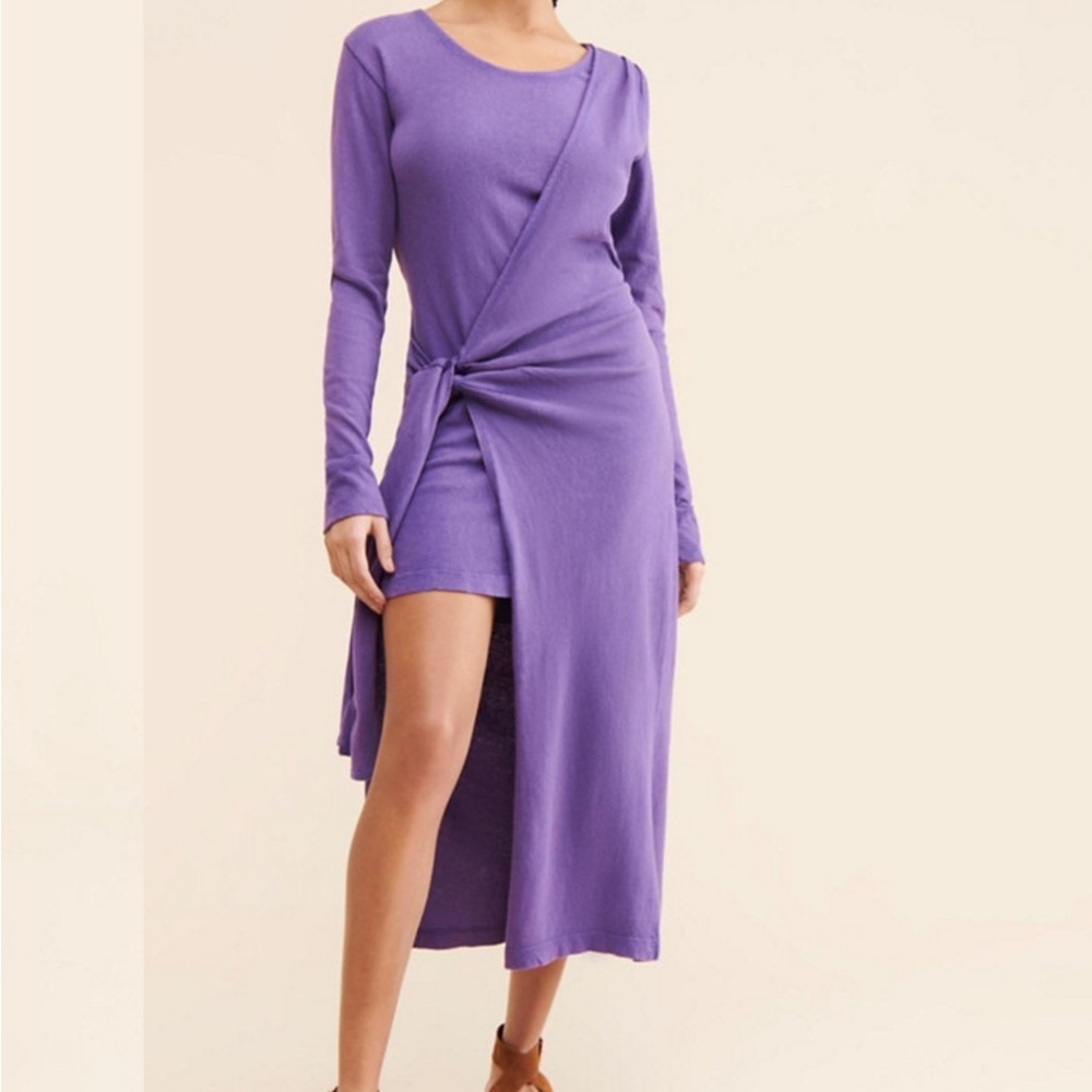 Vibrant Purple Scoop Neck Knit Top